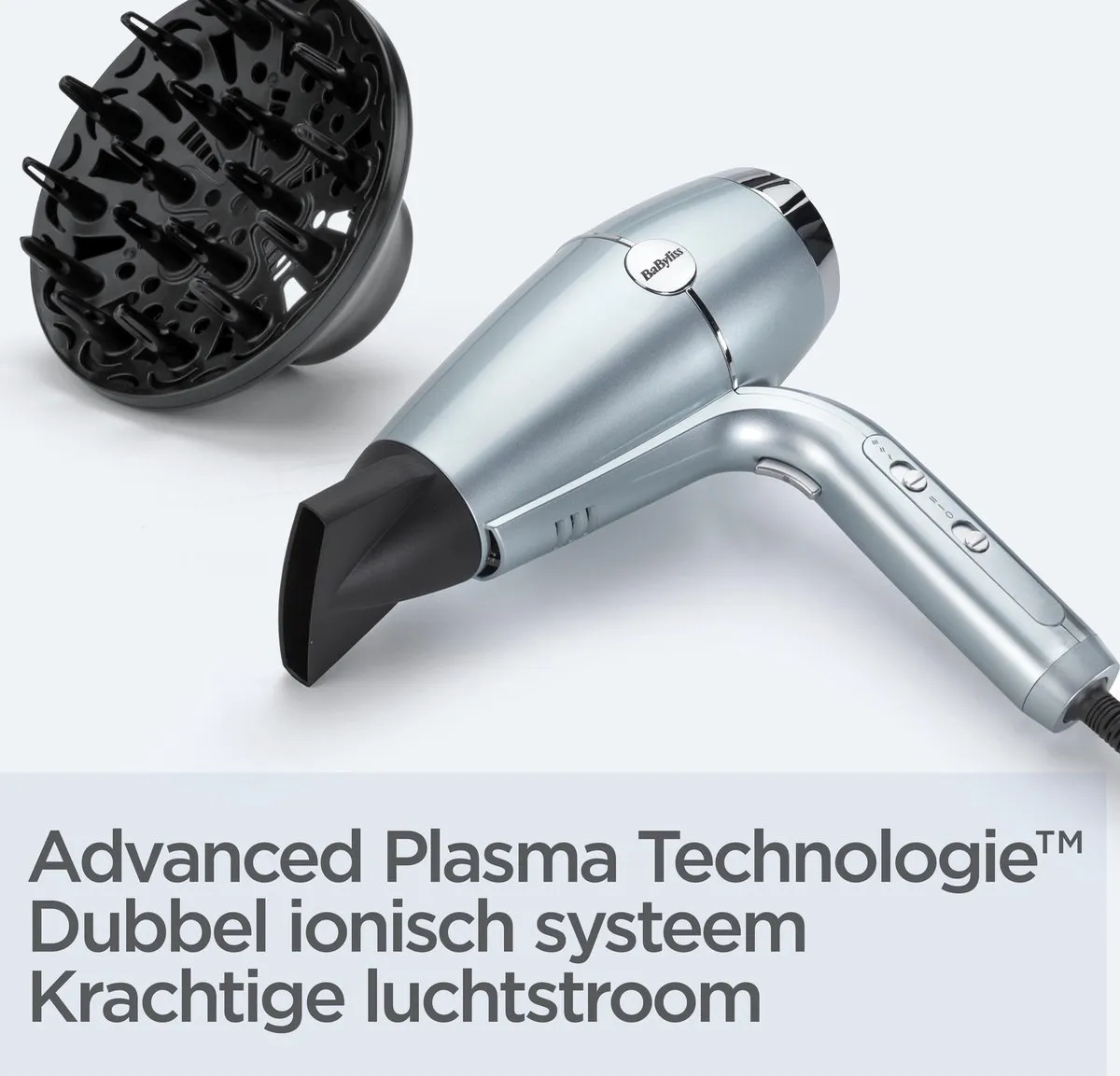 Babyliss Hydro-Fusion 2100 Föhn D773DE - 2100W - Lichtblauw