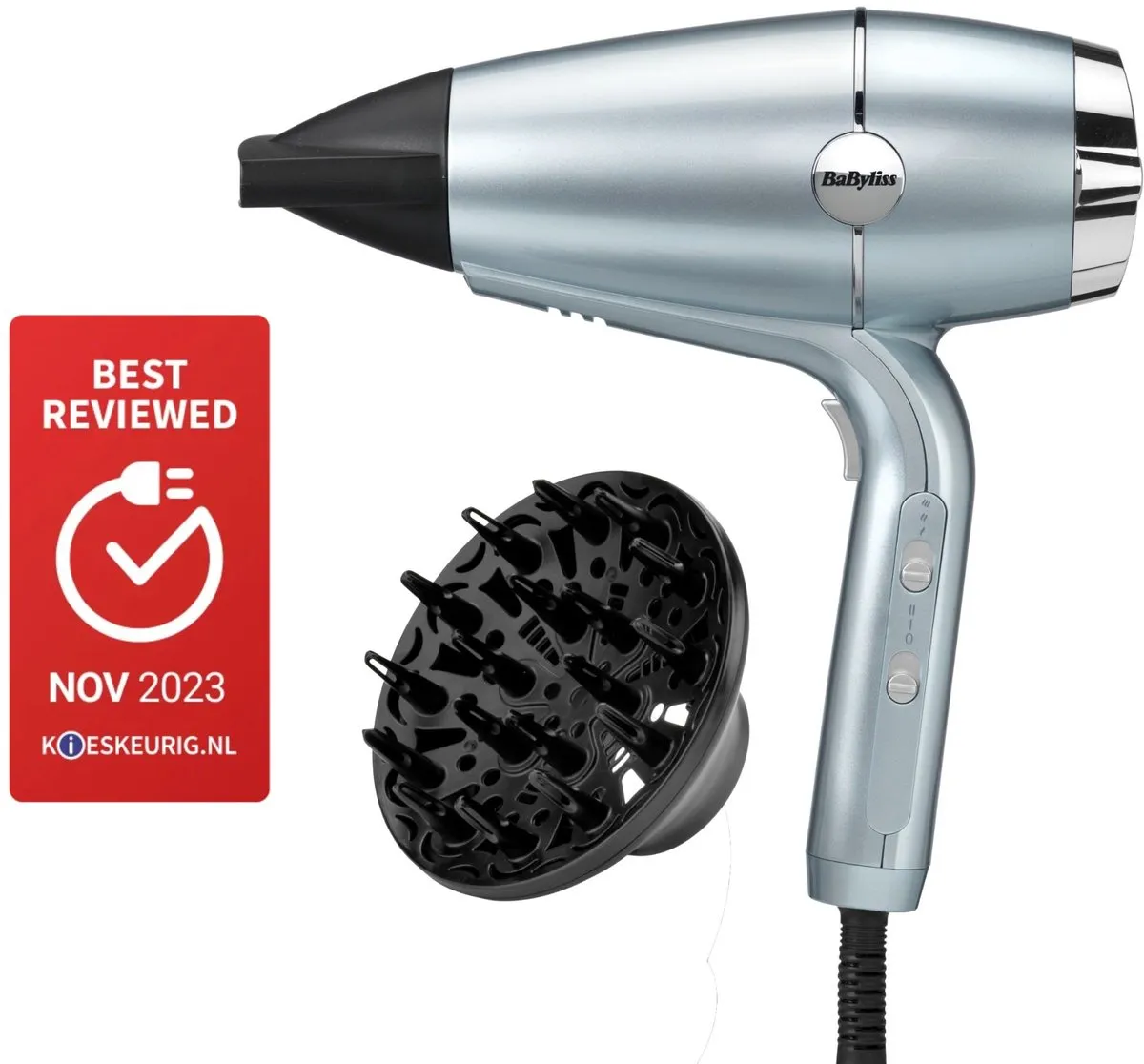 Babyliss Hydro-Fusion 2100 Föhn D773DE - 2100W - Lichtblauw