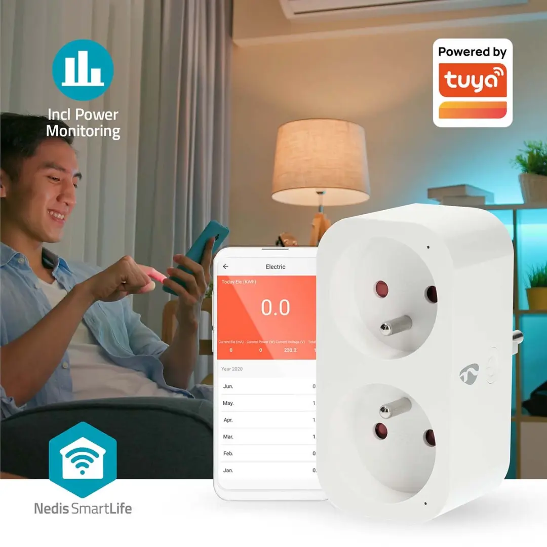 Nedis SmartLife Slimme Stekker WiFi 3680W - Wit