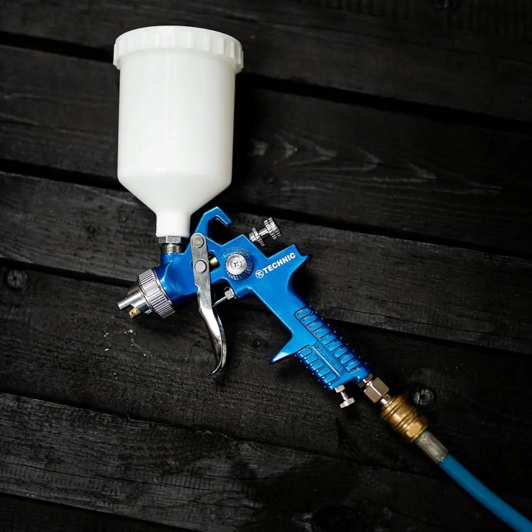 Technic HVLP Spuitpistool 2.0mm - 600ml Tank - Blauw/Zilver