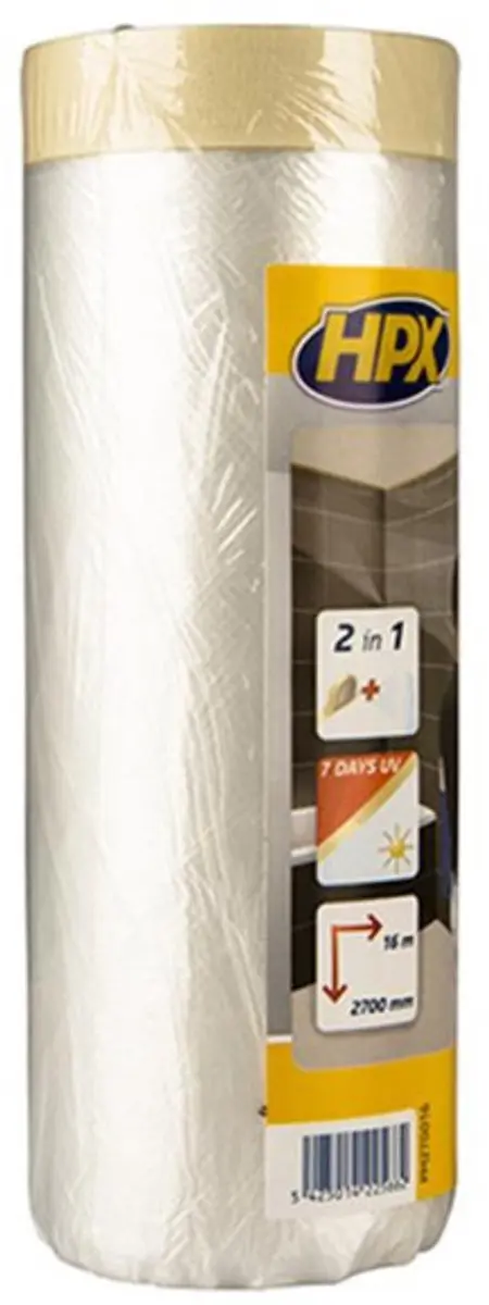 HPX Easy Mask Afdekfolie Crêpepapier 2,70m x 16m - Transparant