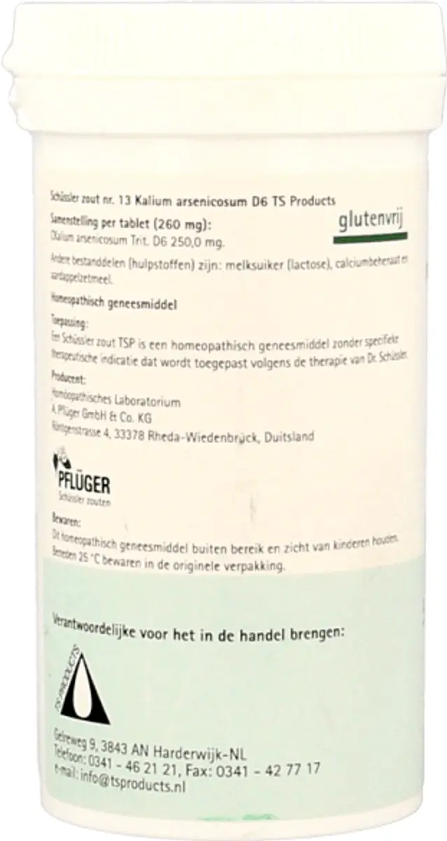 Pfluger Schüsslerzout nr 13 Kalium Arsenicosum D6 - 400 tabletten