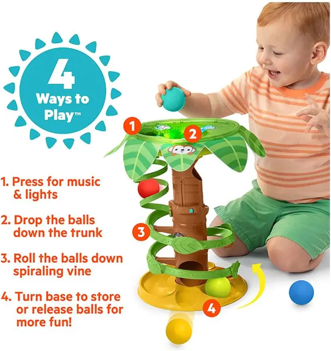 Bright Starts Baby Knikkerbaan Tropical Twirl Multicolor