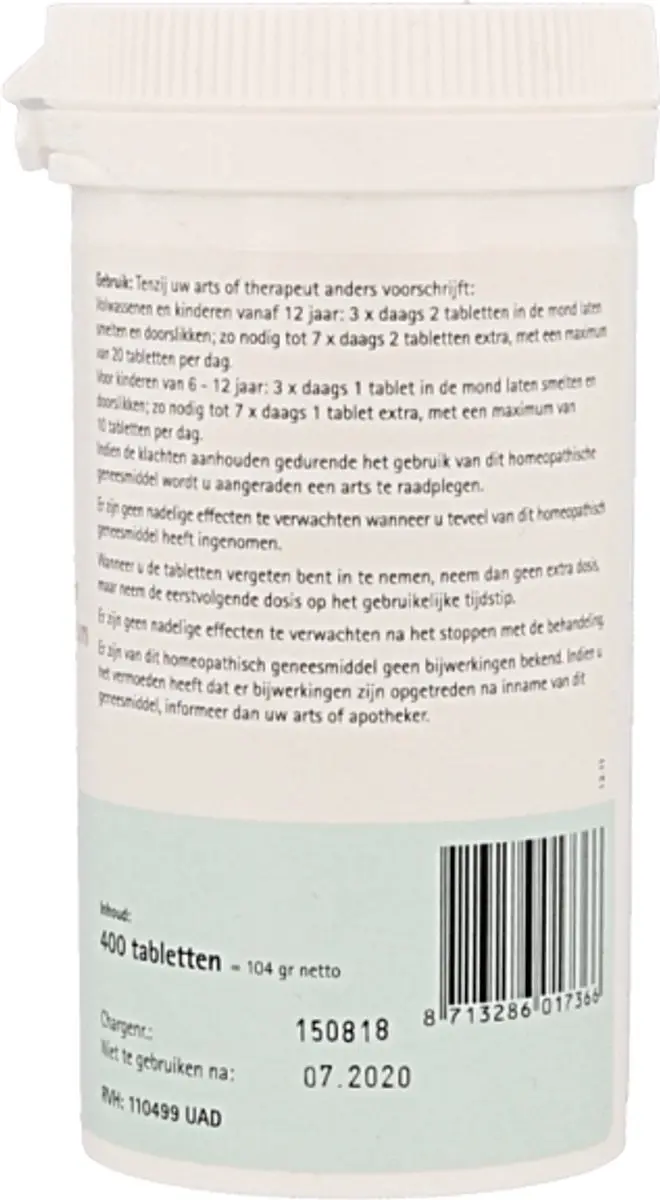Pfluger Schüssler Zout nr 7 Magnesium Phosphor D6 - 400 Tabletten