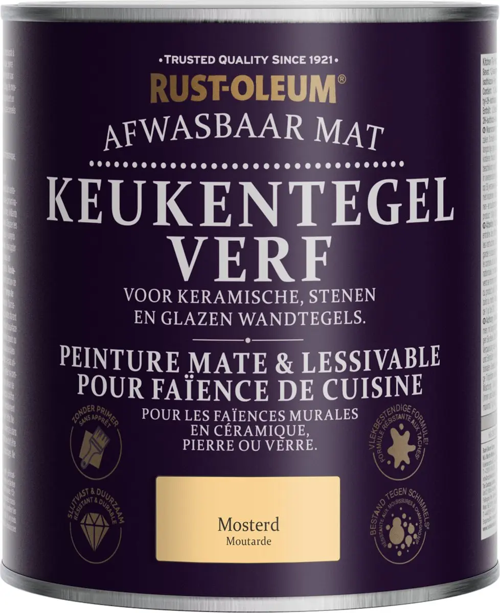 Rust-Oleum Gele Verf Keukentegels 750ml - Mosterd