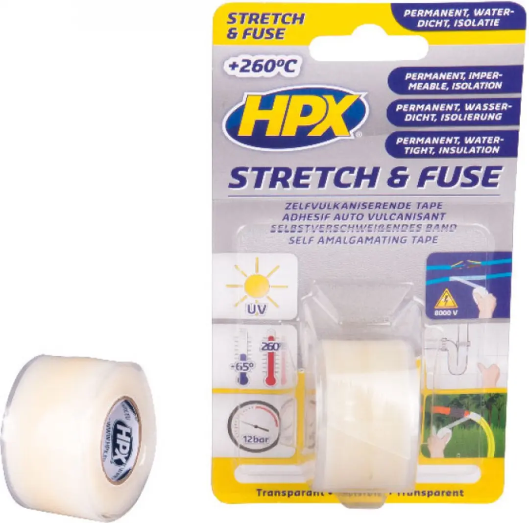 HPX Stretch & Fuse Tape 25mm x 1,80m - Transparant