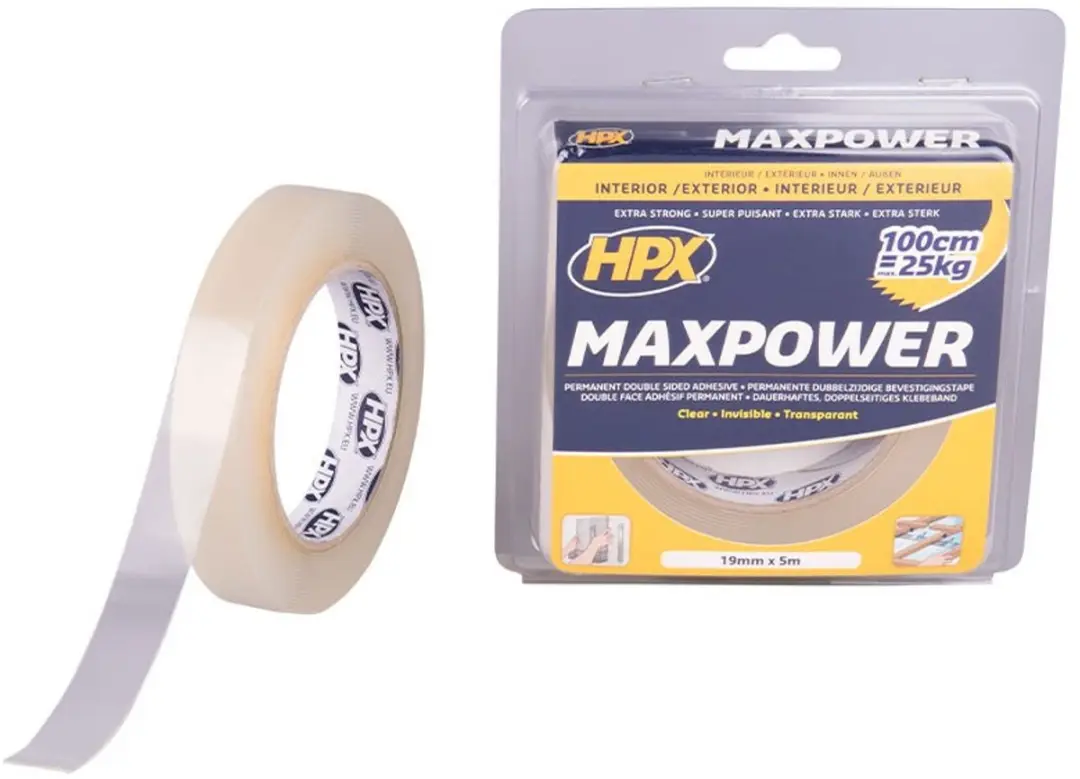 HPX Max Power Transparante Bevestigingstape 19mm x 5m