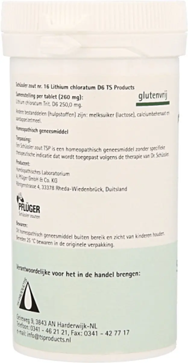 Pfluger Schüssler Zout 16 Lithium Chloratum D6 - 400 Tabletten