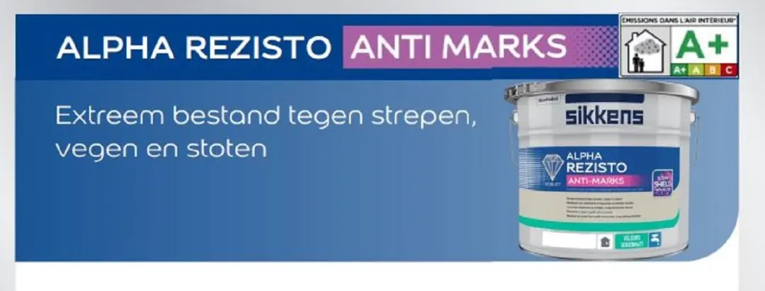 Sikkens Alpha Rezisto Velours Muurverf 1L - RAL 9010 Gebrokenwit