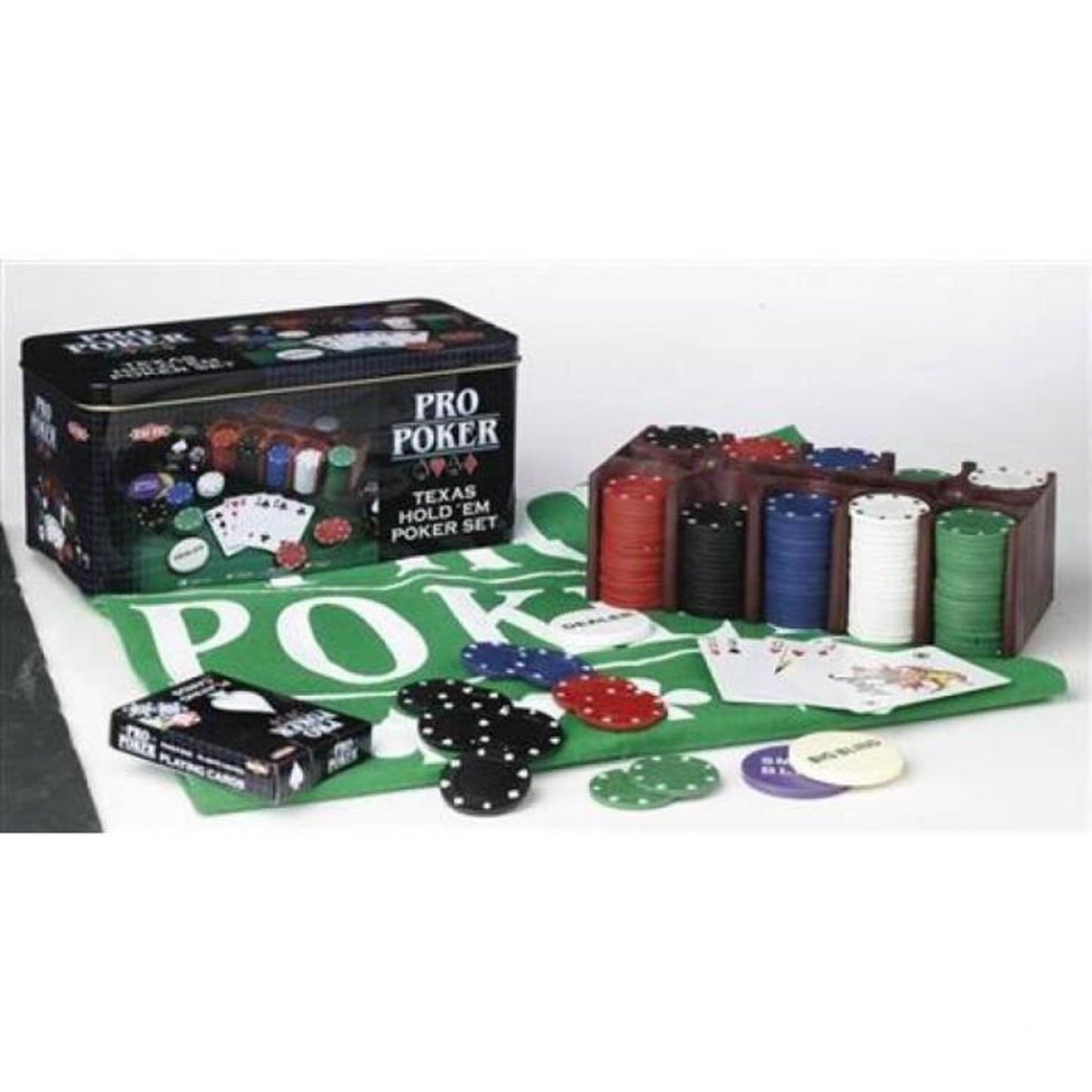 Tactic Pro Poker Texas Hold'em Set – Pokerset – Luxe Aluminium Koffer – 200 Chips van 11,5 gram – Inclusief Kaarten, Dobbelstenen en Dealer Button – Vanaf 14 Jaar