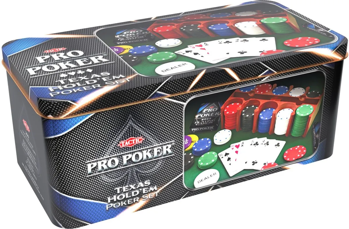 Tactic Pro Poker Texas Hold'em Set 200 Chips - 11,5g - Luxe Aluminium Koffer