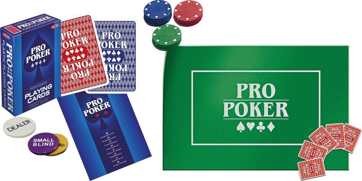 Tactic Pro Poker Texas Hold'em Set – Pokerset – Luxe Aluminium Koffer – 200 Chips van 11,5 gram – Inclusief Kaarten, Dobbelstenen en Dealer Button – Vanaf 14 Jaar