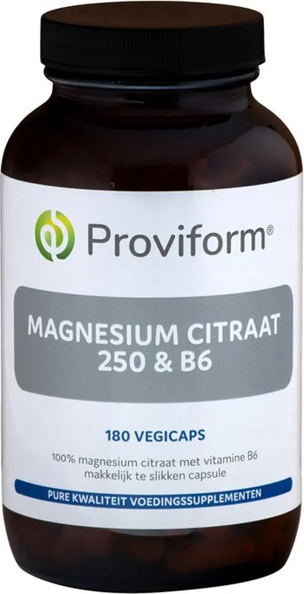 Proviform Magnesium citraat 250 & B6 180 Vegetarische capsules