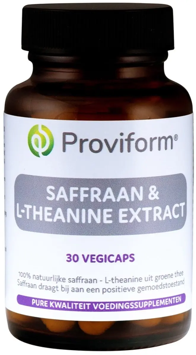 Proviform Saffraan 30mg + Theanine 100mg - 30 Vegetarische Capsules