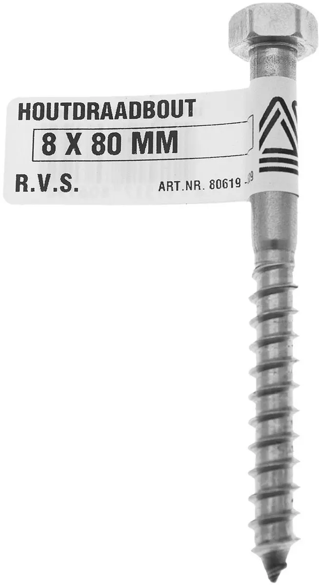Deltafix Houtdraadbout 6x80mm RVS