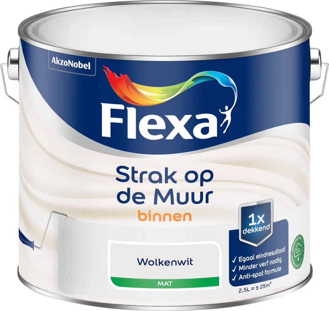 Flexa Strak op de Muur Binnenmat Wolkenwit 2,5L