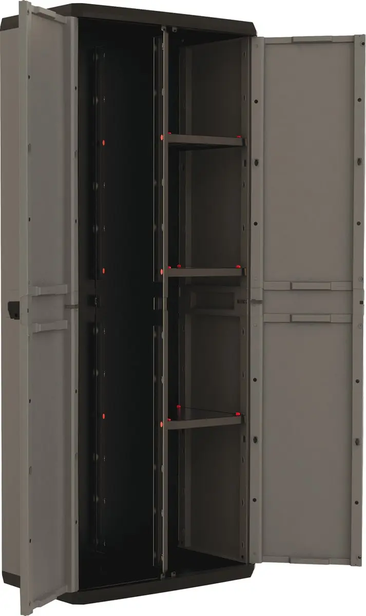 Keter Più Multipurpose Opbergkast 39x68x166cm - Donkergrijs/Zwart