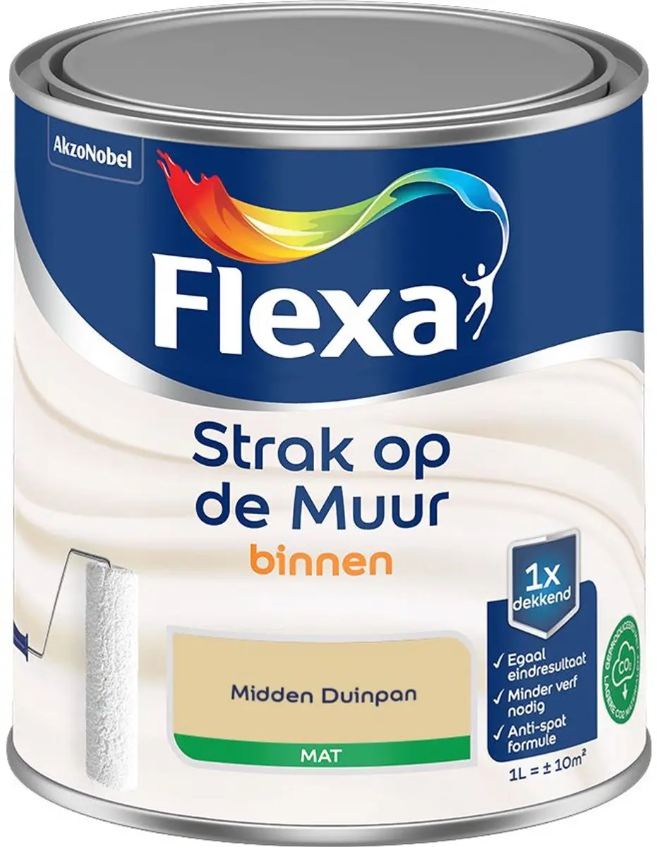 Flexa Strak Op De Muur Binnen Mat Midden Duinpan Mengverf 1L