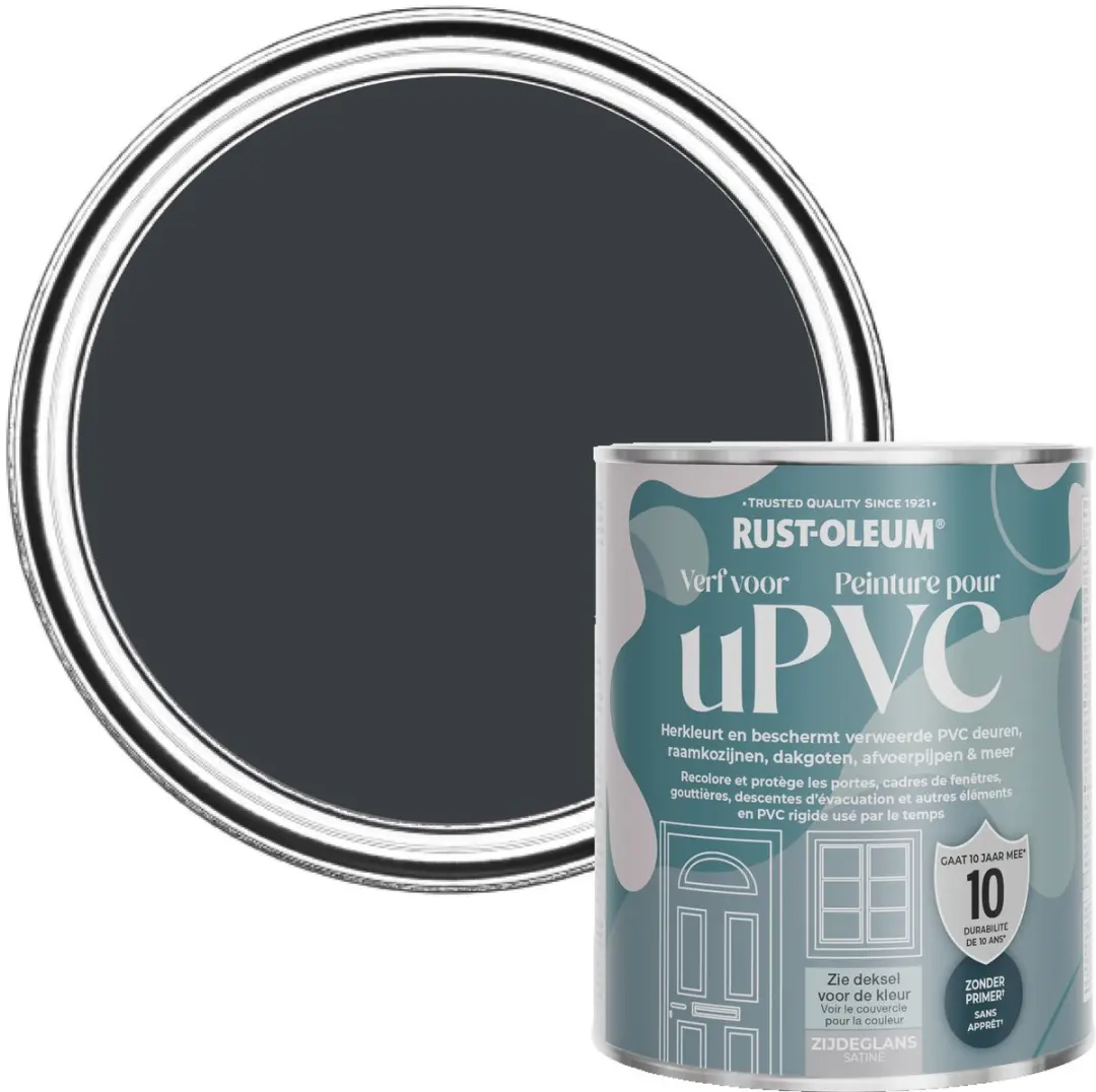 Rust-Oleum Verf voor PVC Zijdeglans Antraciet 750ml