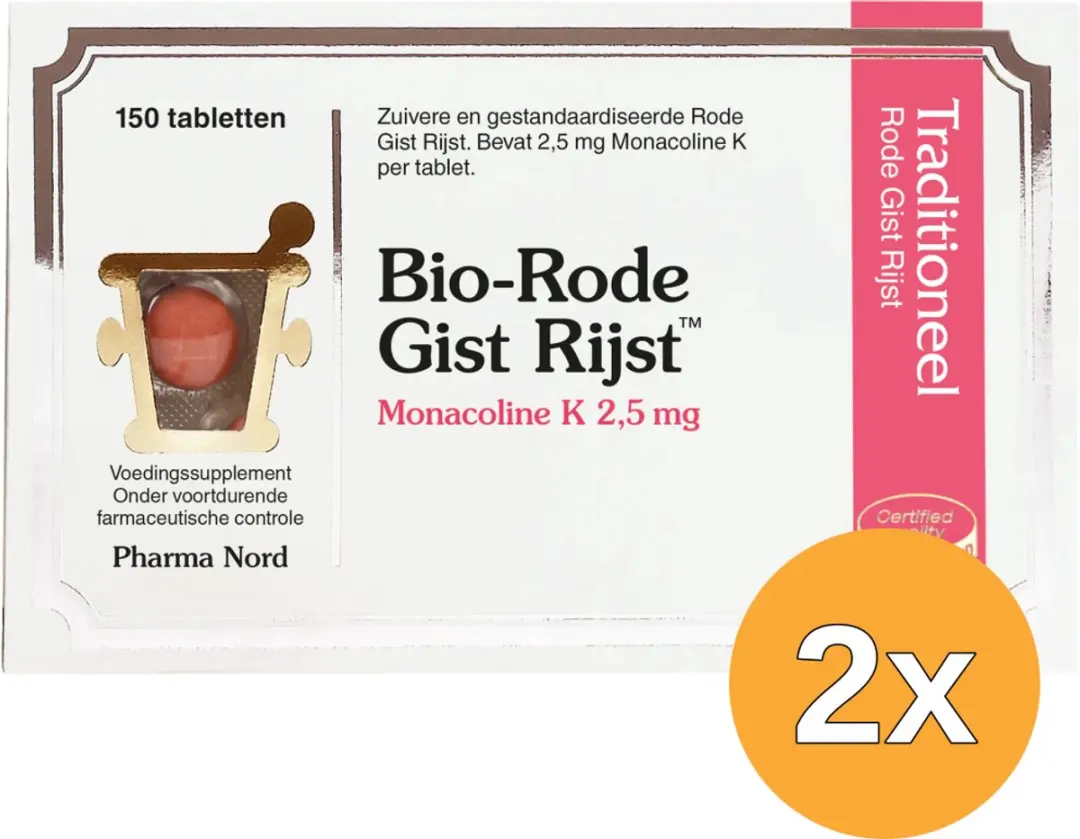 Pharma Nord Bio-Rode Gist Rijst 300g - 2x150 Tabletten