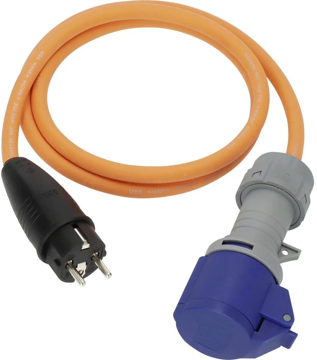 Brennenstuhl CEE-adapterkabel 230V - Orange/Blauw/Grijs