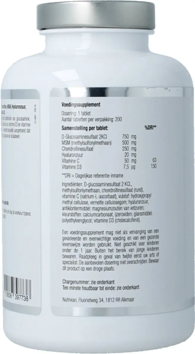 Nutrivian Glucosamine chondroitine 200 Tabletten