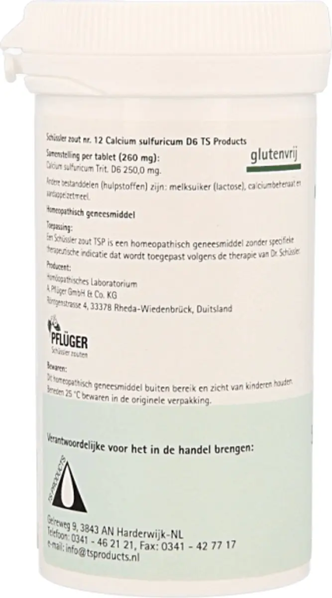 Pfluger Schüssler Zout 12 Calcium Sulfuricum D6 - 400 Tabletten