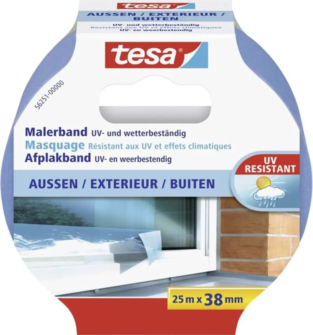 Tesa Afplakband Outdoor 25m x 38mm - Blauw