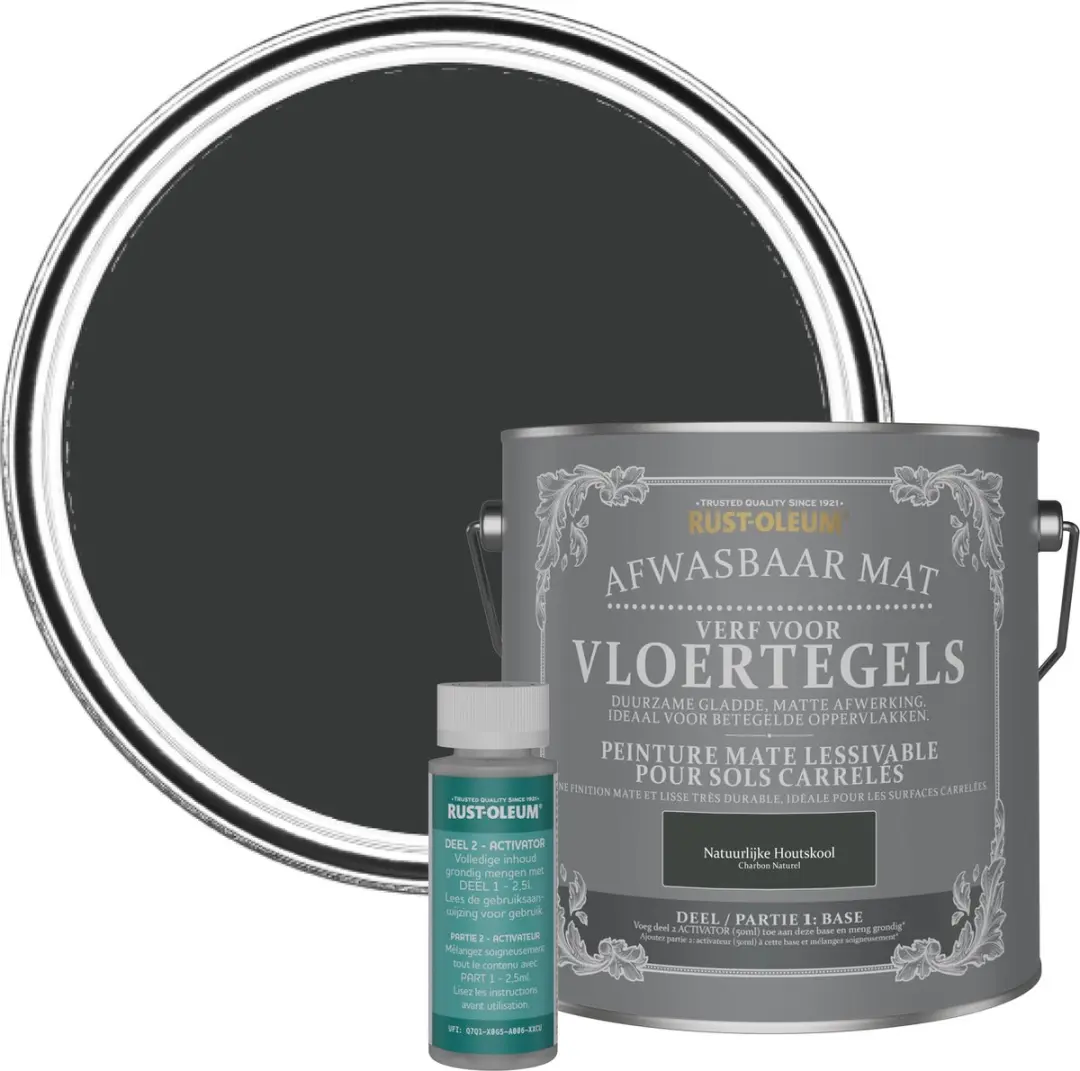 Rust-Oleum Zwart Afwasbare Vloertegelverf 2,5L
