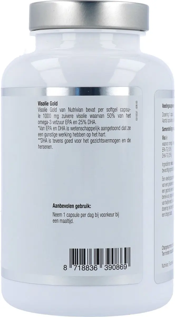 Nutrivian Visolie gold 1000 mg EPA/DHA 120 Capsules
