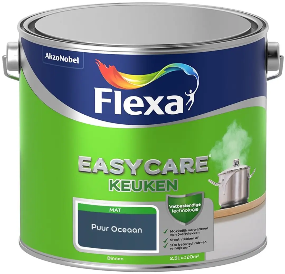 Flexa Easycare Keuken Mengverf Puur Oceaan 2,5L
