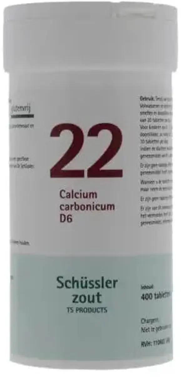 Pfluger Schüssler Zout nr 22 Calcium Carbonicum D6 - 400 tabletten