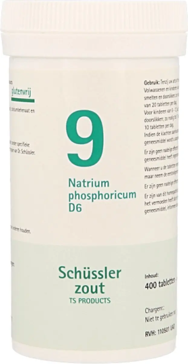 Pfluger Schüssler Zout nr 9 Natrium Phosphoricum D6 - 400 Tabletten