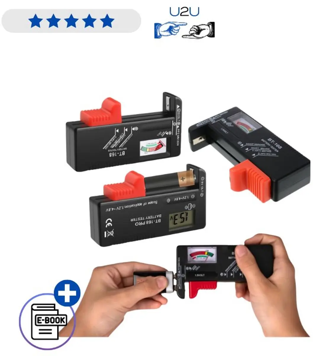 Lean Toys Universele Digitale Batterij Tester AA/AAA/9V