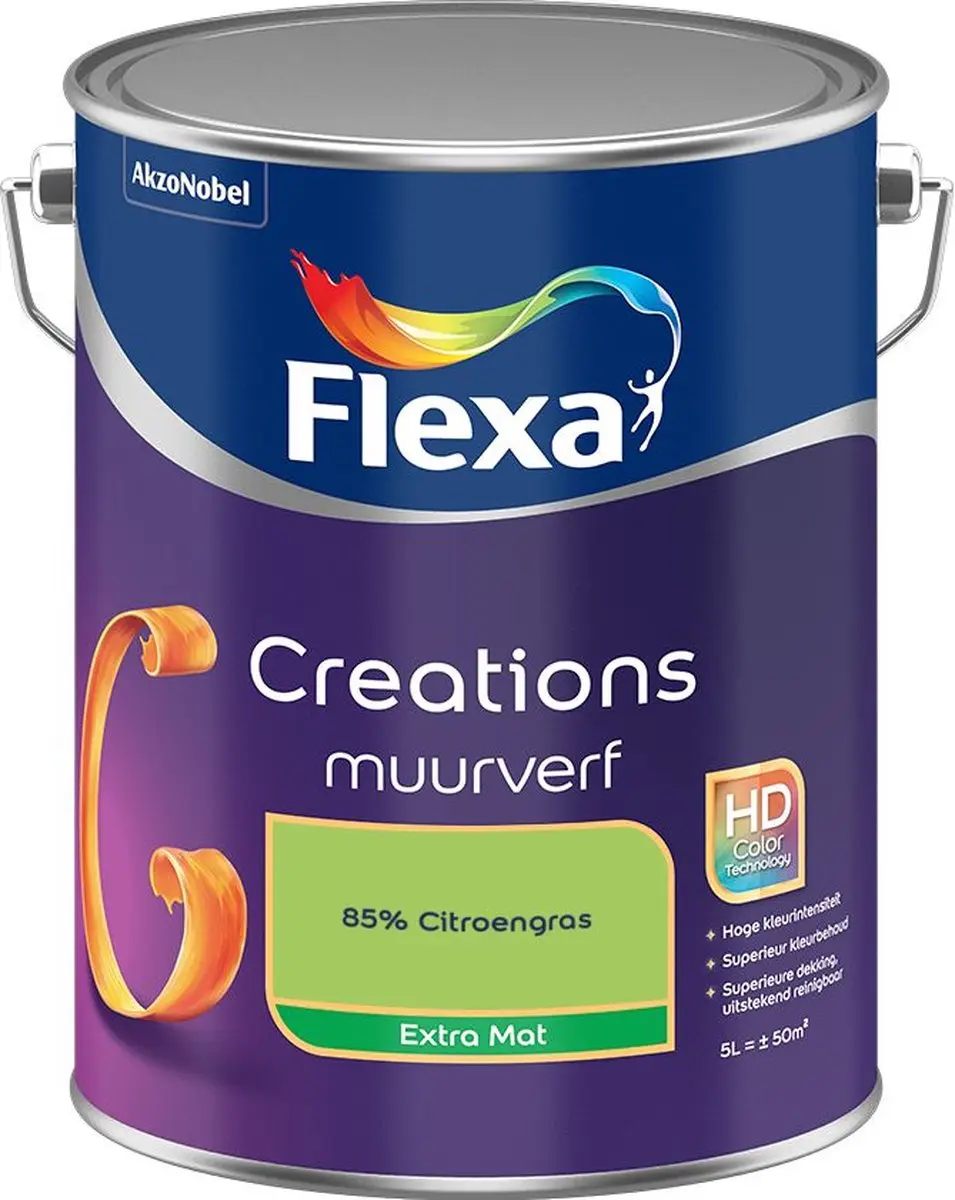 Flexa Creations Muurverf Extra Mat 85% Citroengras 5L