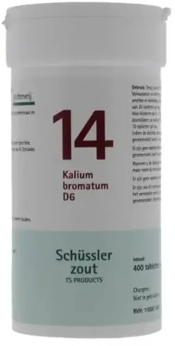Pfluger Schüssler Zout 14 Kalium Bromatum D6 - 400 Tabletten