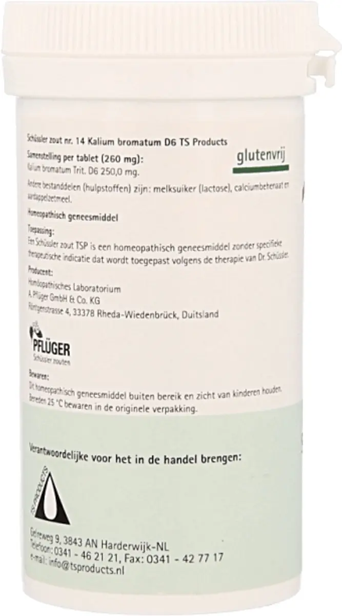 Pfluger Schüssler Zout 14 Kalium Bromatum D6 - 400 Tabletten