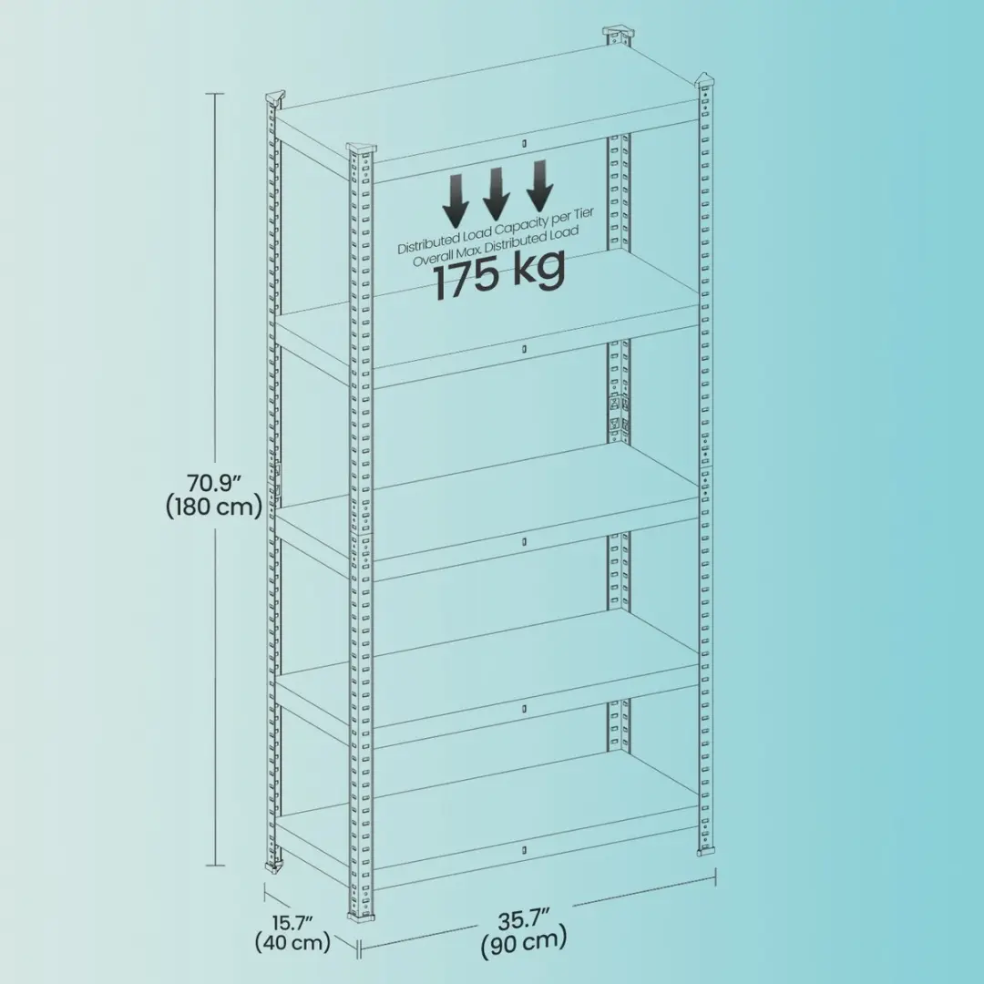 Songmics Garageopbergrek 2-delig - 5 niveaus - 650 kg - afbeelding 6 van 6