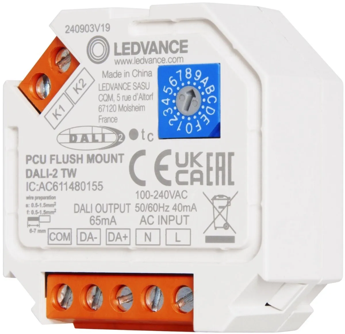 LEDVANCE Push Control Unit DALI-2 TW Flush Mount