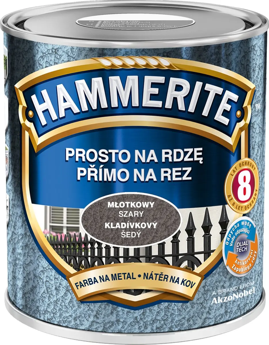 Hammerite Direct op roest hamer 2,5 l, grijs