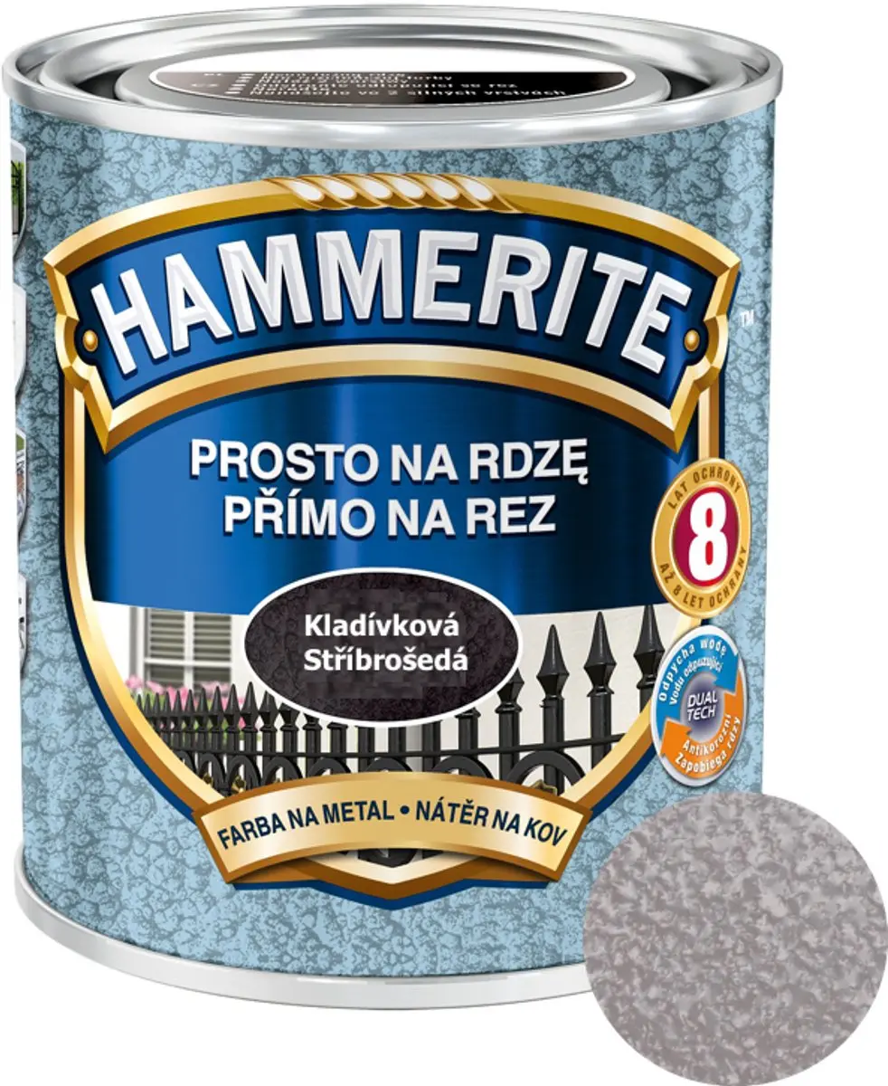 Hammerite Direct op roest hamer 2,5 l, grijs