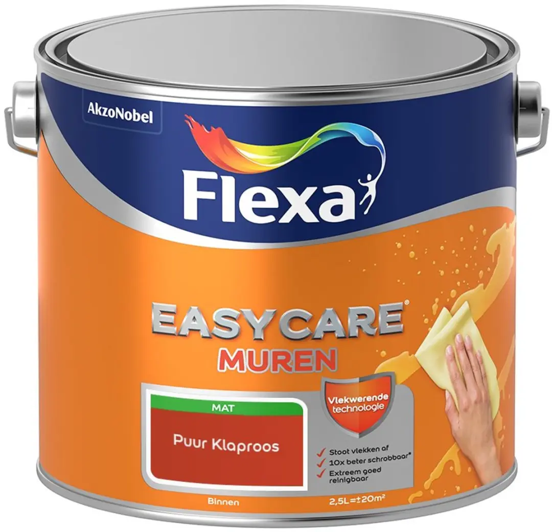 Flexa Easycare Muren Puur Klaproos Mengverf 2,5L