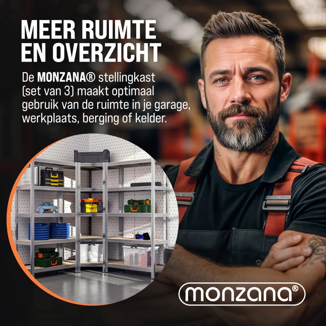 Monzana Stellingkast 994584 - 180x90x40cm - Zilver