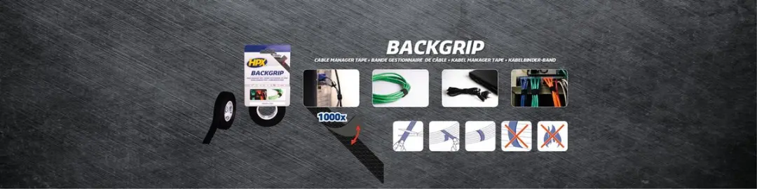 Back grip - zwart 16mm x 5m