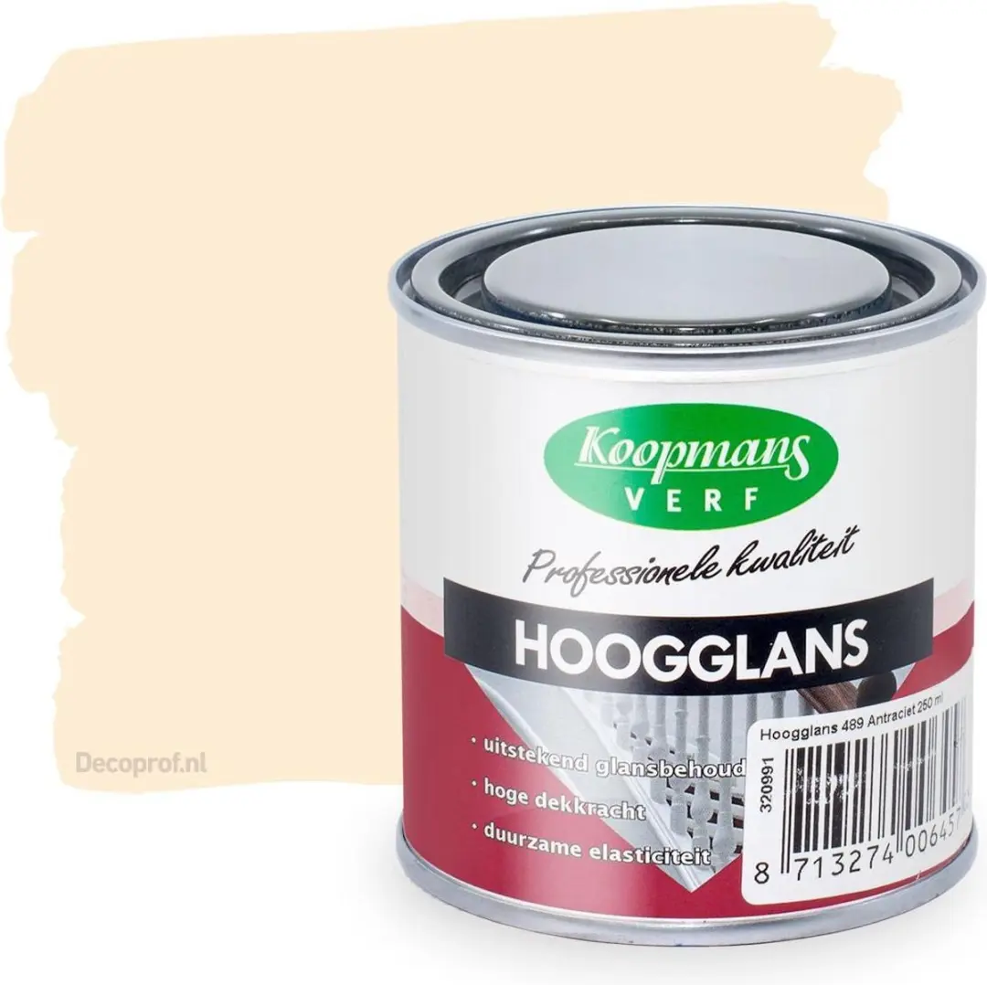 Koopmans Hoogglans 302 Roomwit-0,25 Ltr