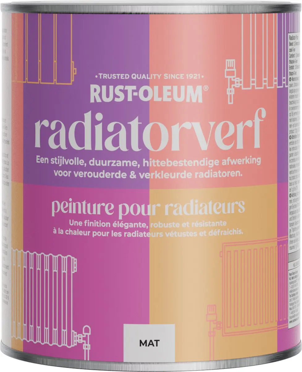 Rust-Oleum Grijze Radiatorverf 750ml - Grijze Boom