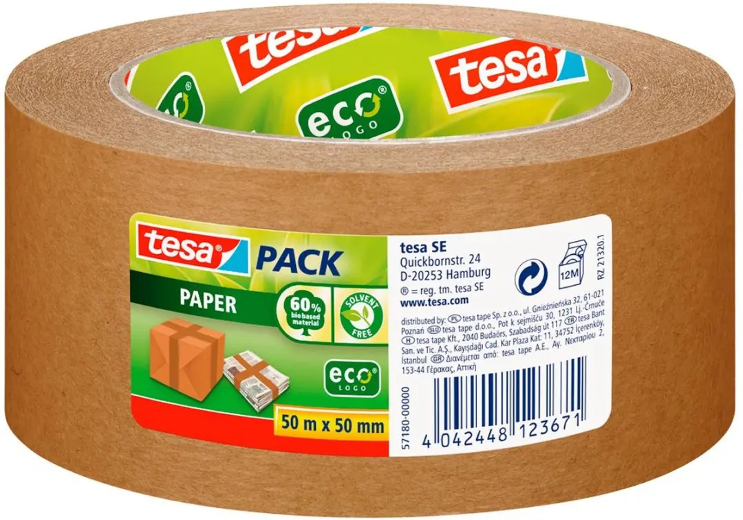 Tesa Pack ecoLogo Papier Verpakkingstape 50m x 50mm