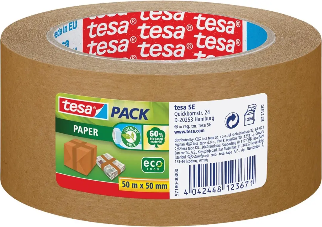 Tesa Pack ecoLogo Papier Verpakkingstape 50m x 50mm - 6 Stuks