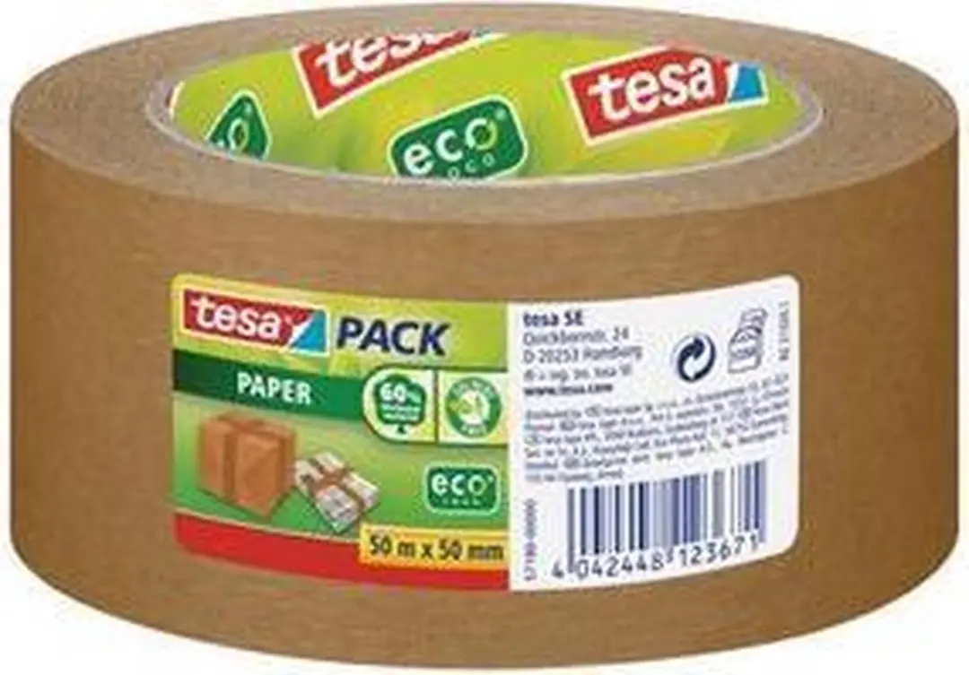 Tesa Pack ecoLogo Papier Verpakkingstape 50m x 50mm - 6 Stuks