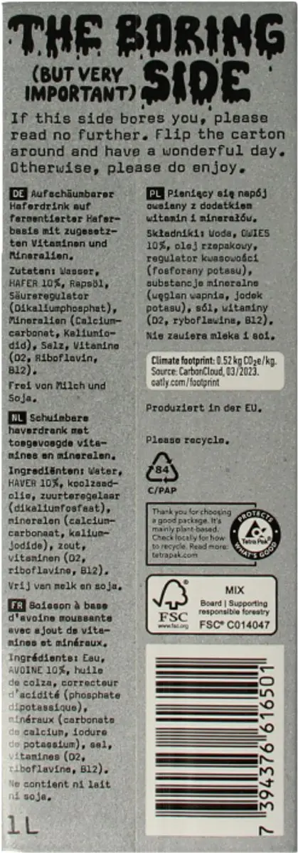 Oatly Haver Barista 1L